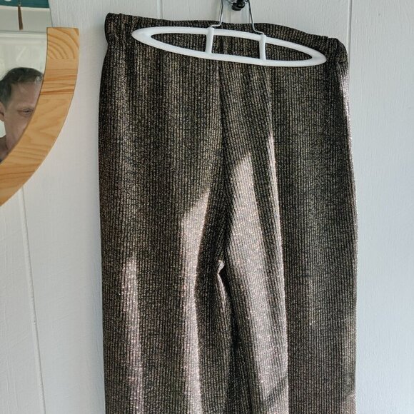 Handmade Pants in a gold mesh, dressy. Comfortable pull on. Size Small - Picture 10 of 11